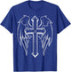 Religious Holy Crucifix Christian Angel Wings Cross Gift T-Shirt - T-Shirt | Royal