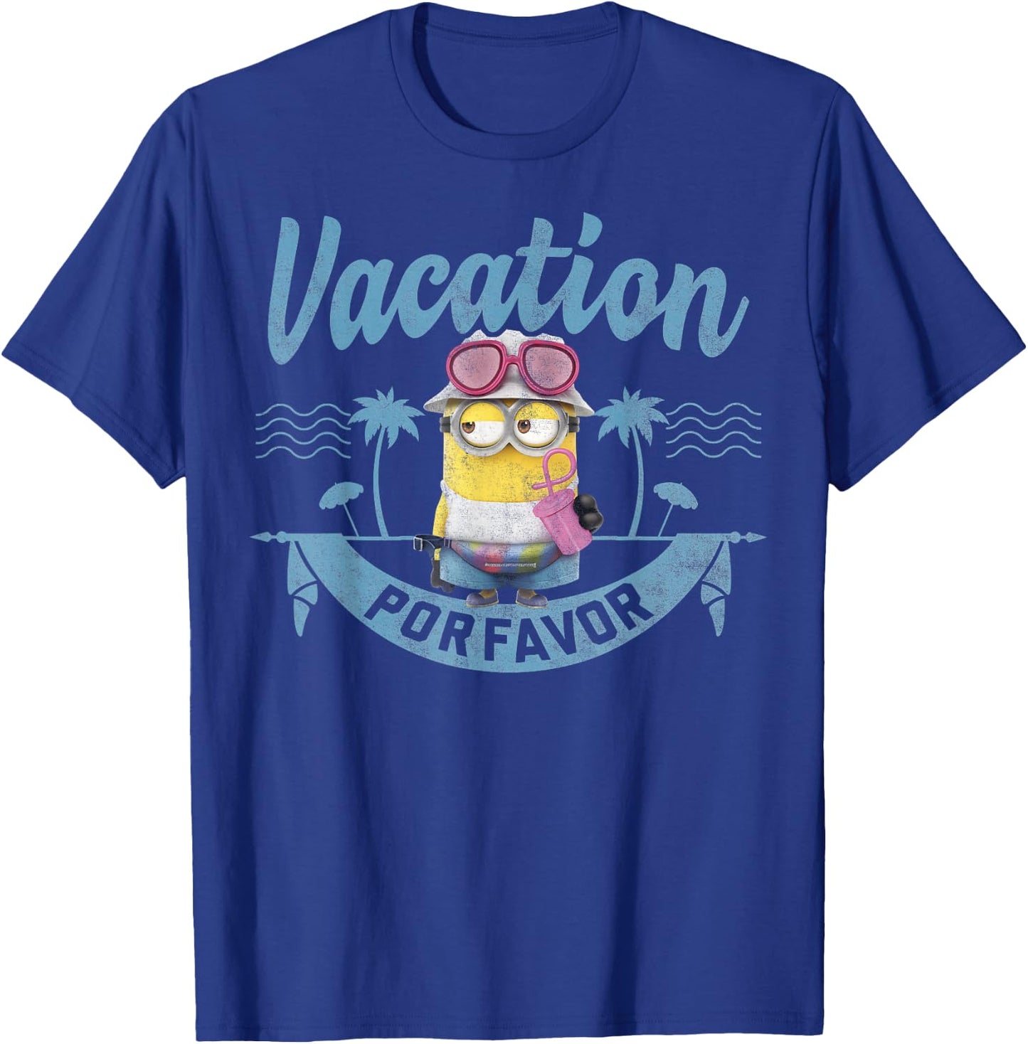 Despicable Me Minions Vacation Por Favor Graphic T-Shirt - T-Shirt | Royal