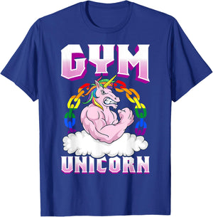 Gay Muscle Shirt Unicorn Funny Shirt Gay Gym Shirt Workout T-Shirt - T-Shirt | Royal