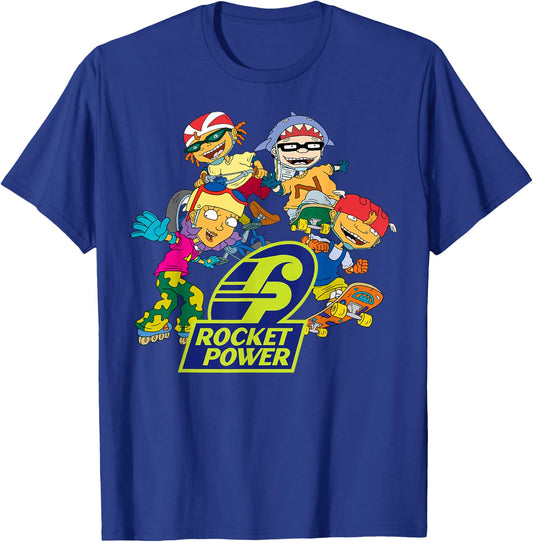Rocket Power Nick 90s Throwback All Characters T- Shirts T-Shirt - T-Shirt | Royal