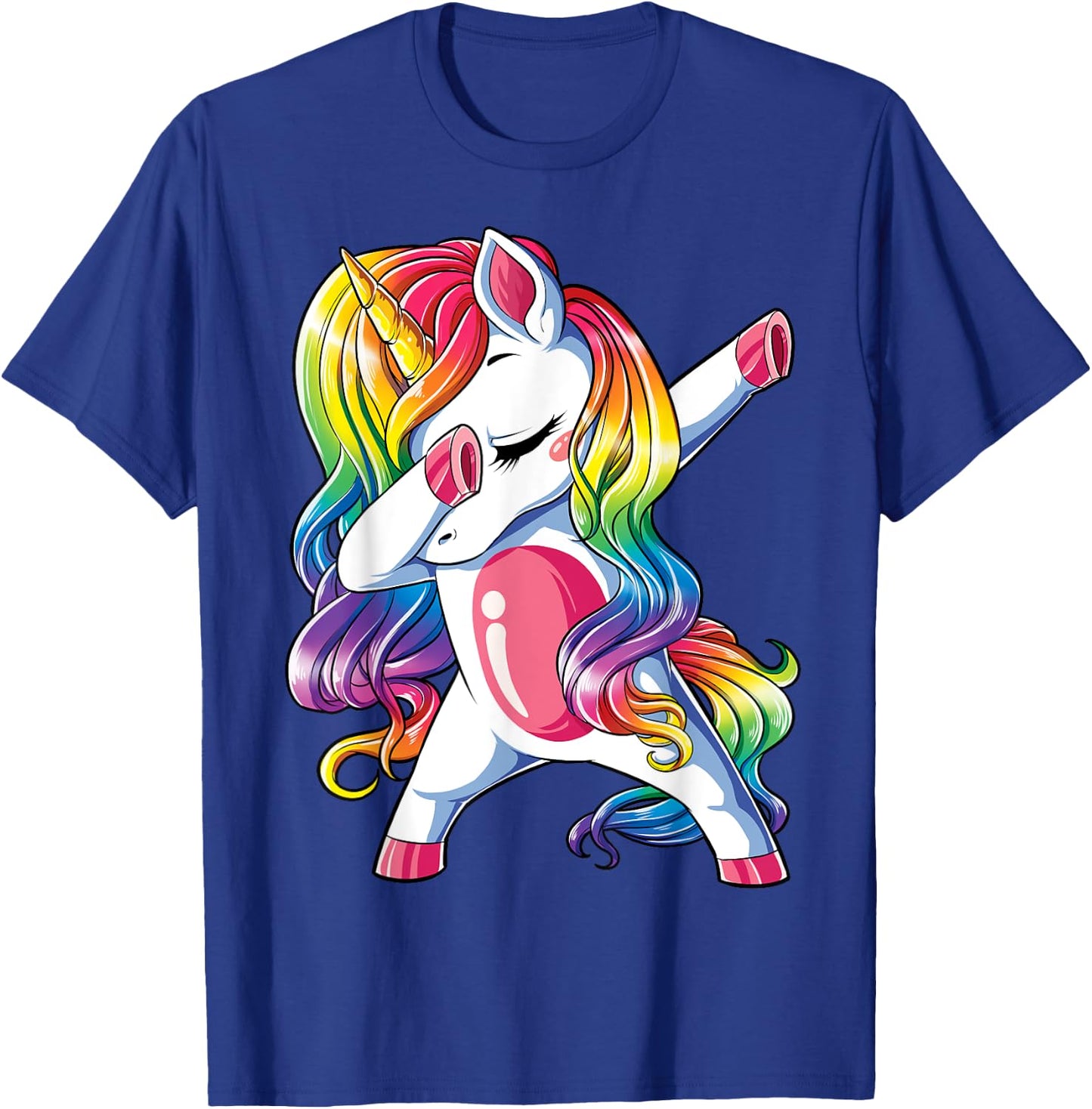 Dabbing Unicorn T Shirt Girls Kids Women Rainbow Unicorns T-Shirt - T-Shirt | Royal