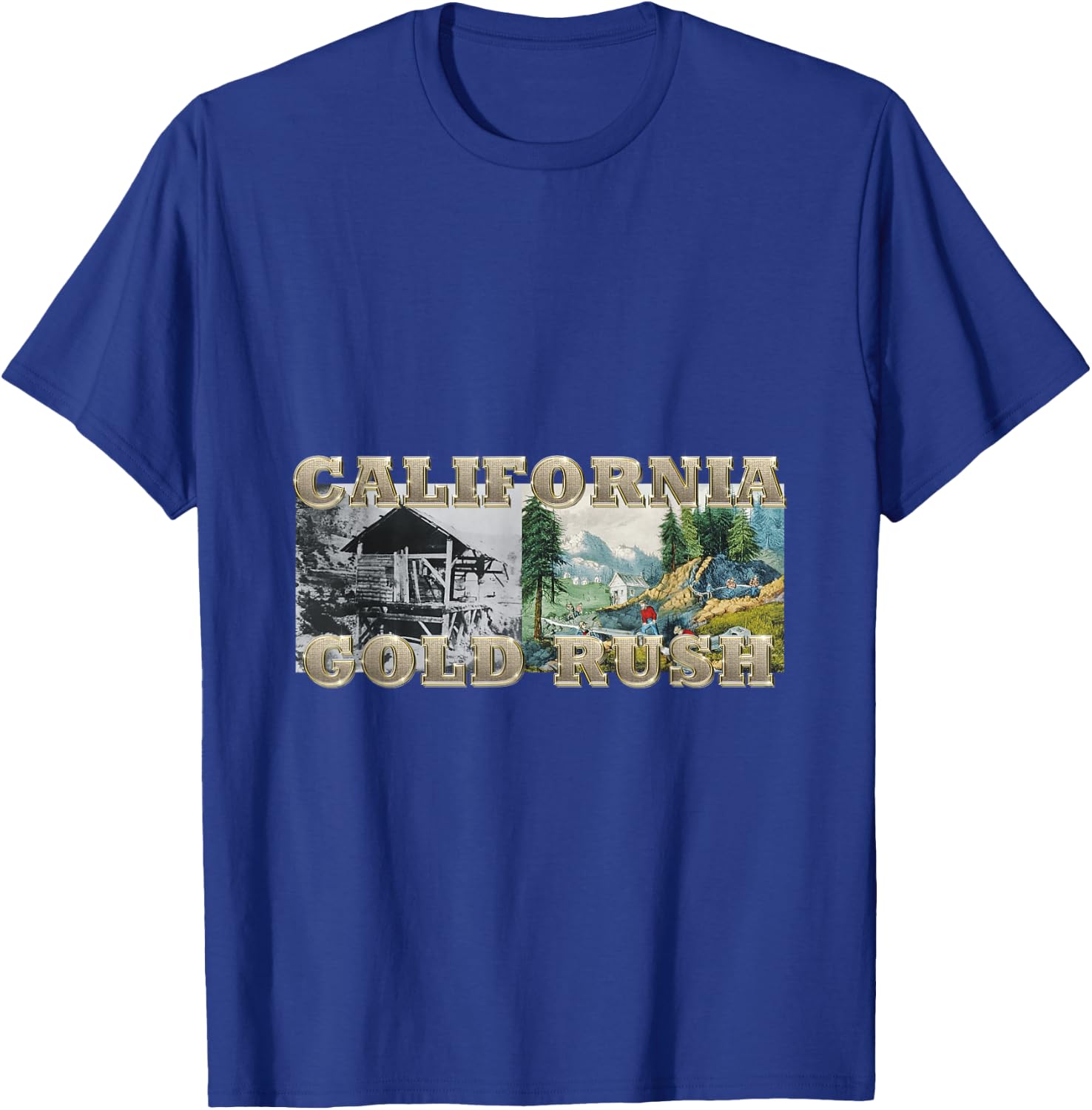 Teepossible California Gold Rush T-Shirt - T-Shirt | Royal