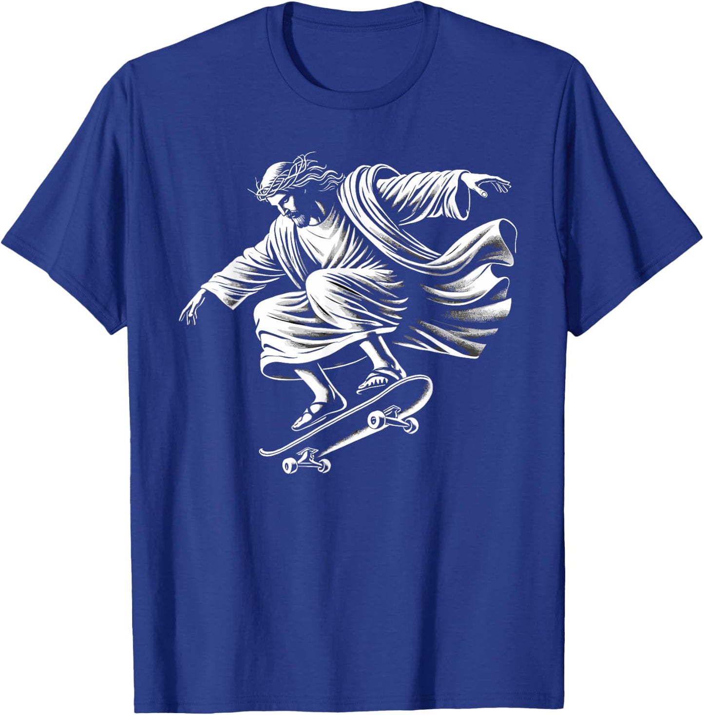 Funny jesus skateboard skateboarding christ christian skate T-Shirt - T-Shirt | Royal