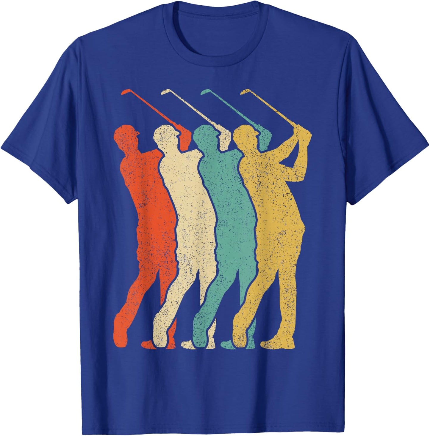 Golf Vintage Silhouette 60s 70s Retro Gift Club & Ball Sport T-Shirt - T-Shirt | Royal