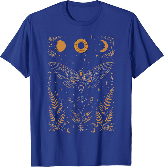 Goblincore Cottagecore Fairycore Moth Moon Magic T-Shirt - T-Shirt | Royal
