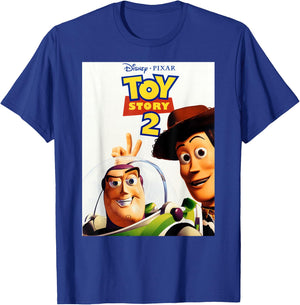 Disney Pixar Toy Story 2 Woody And Buzz Movie Poster T-Shirt - T-Shirt | Royal