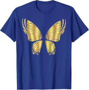 Metallic Gold Butterfly Garden Flying T-Shirt - T-Shirt | Royal