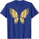 Metallic Gold Butterfly Garden Flying T-Shirt - T-Shirt | Royal
