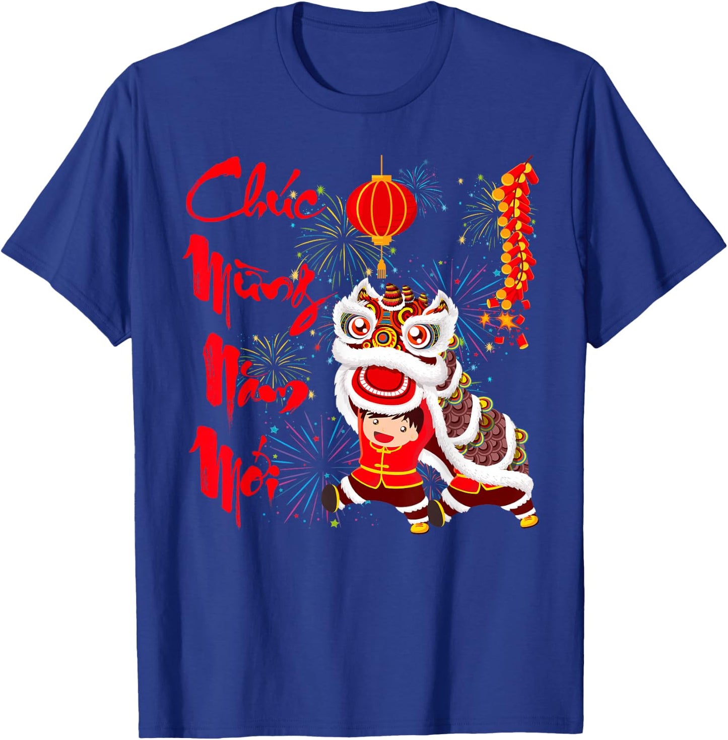 Chuc Mung Nam Moi Tet 2026 Lion Dance Vietnamese Boys Kids T-Shirt - T-Shirt | Royal