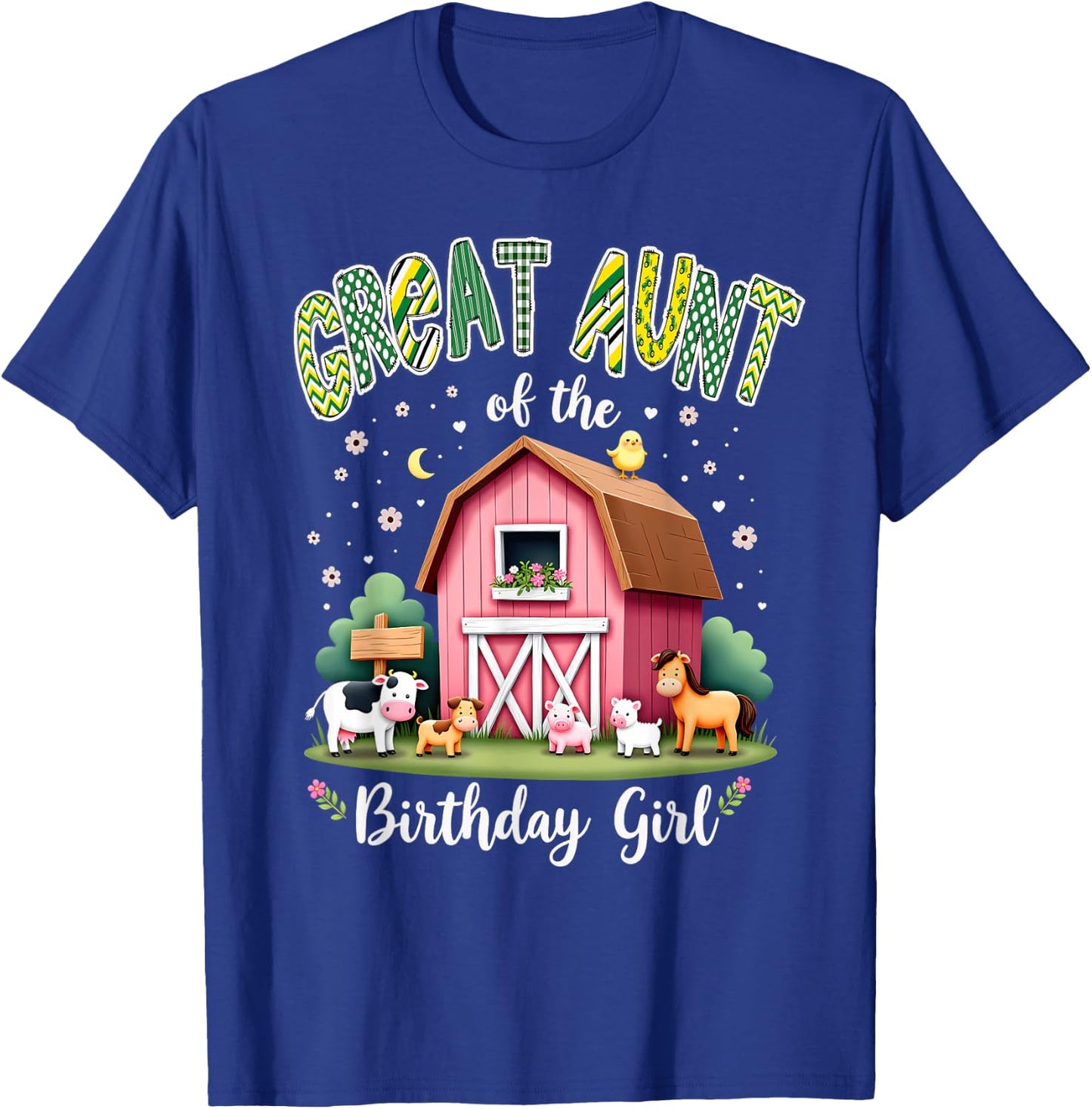Barnyard Party Great Auntie Great Aunt Of The Birthday Girl T-Shirt - T-Shirt | Royal