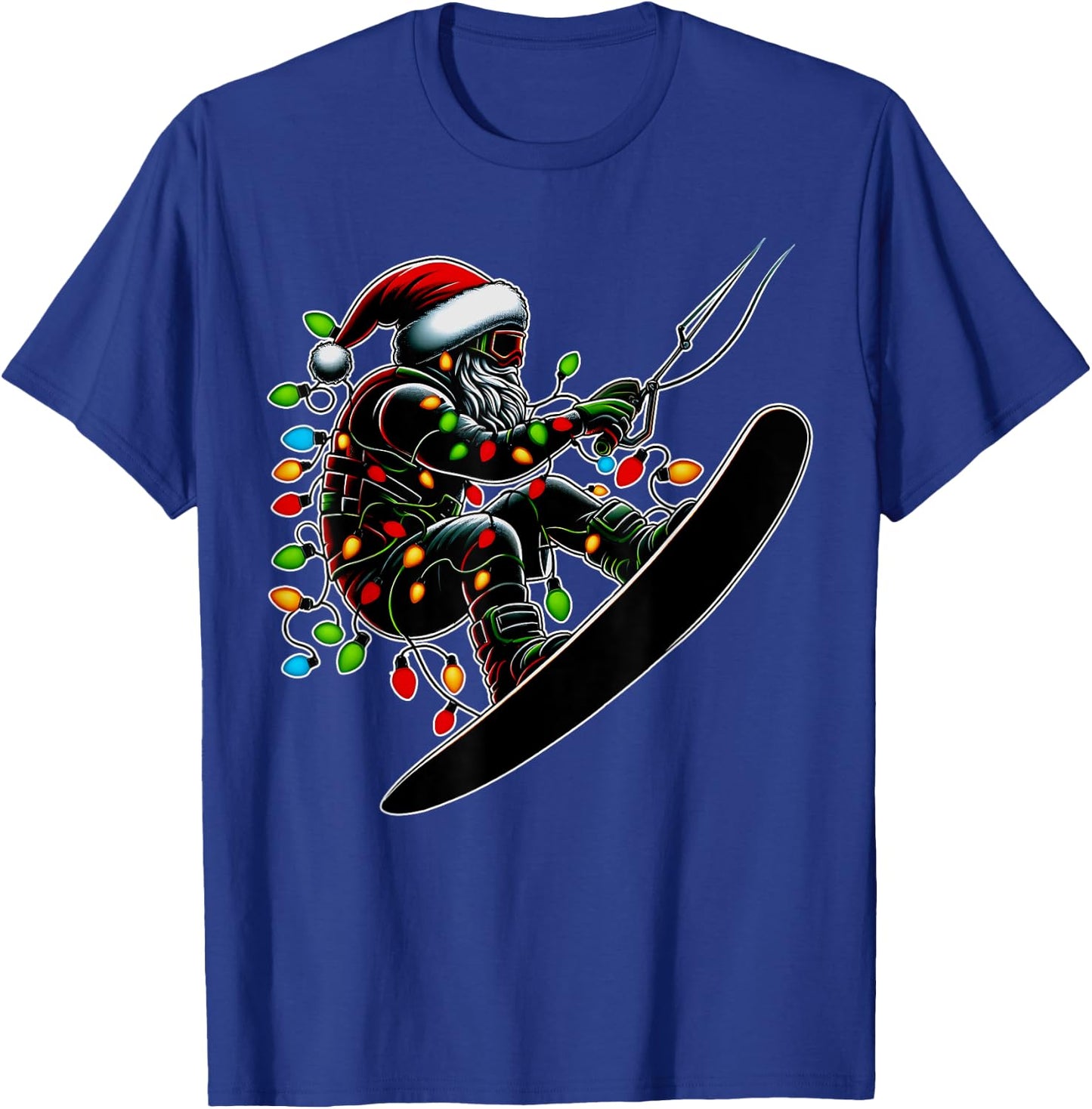 Wakeboarding Santa Claus Wakeboarder Christmas Hat Xmas T-Shirt - T-Shirt | Royal