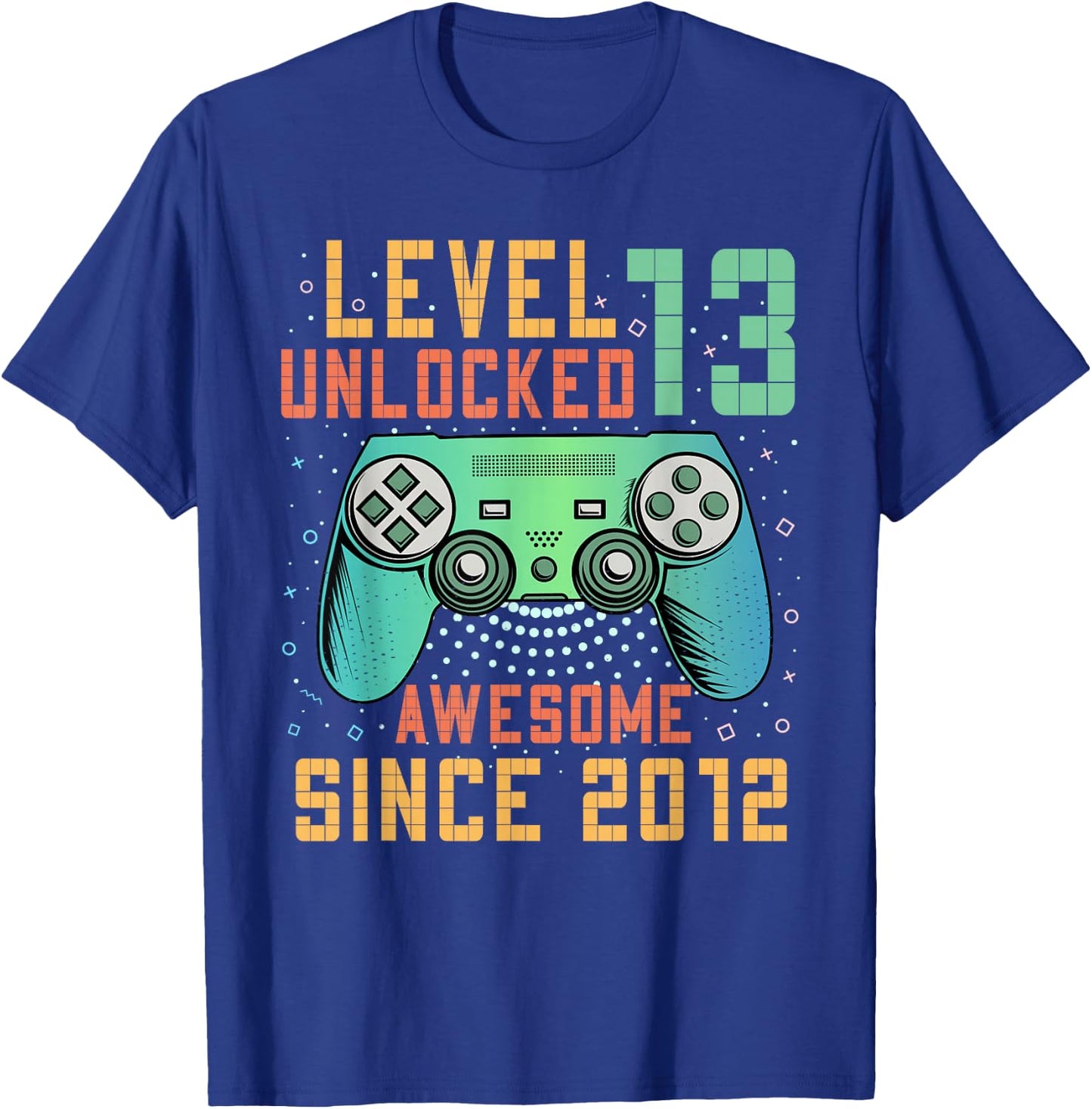 Level 13 Unlocked 13th Birthday 13 Year Old Boy Gifts Gaming T-Shirt - T-Shirt | Royal