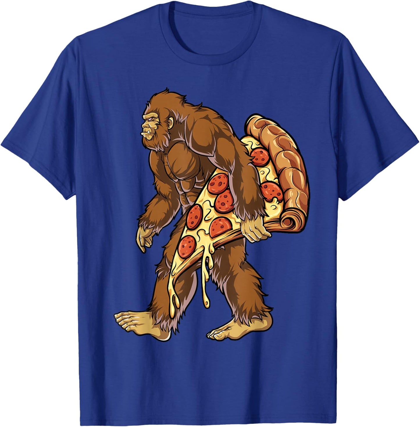 Bigfoot Pizza Funny Men Women Food Lovers Pepperoni T-Shirt - T-Shirt | Royal