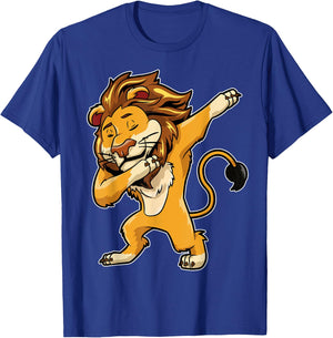 Dabbing Lion T Shirt Meme Print Dab Cat Dance T Shirt Lions T-Shirt - T-Shirt | Royal