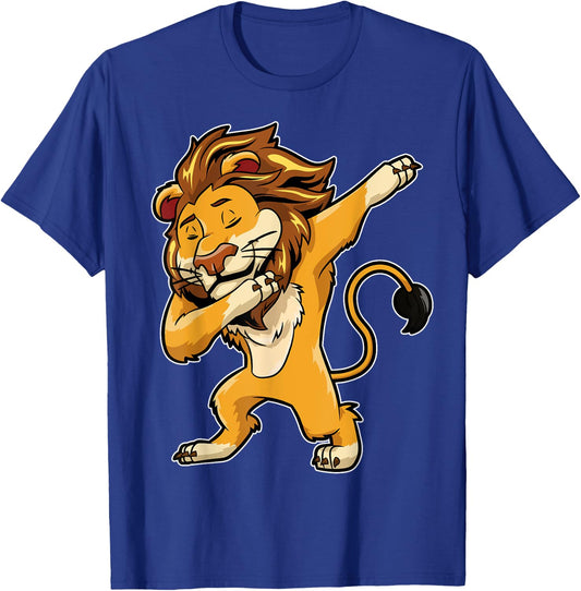 Dabbing Lion T Shirt Meme Print Dab Cat Dance T Shirt Lions T-Shirt - T-Shirt | Royal
