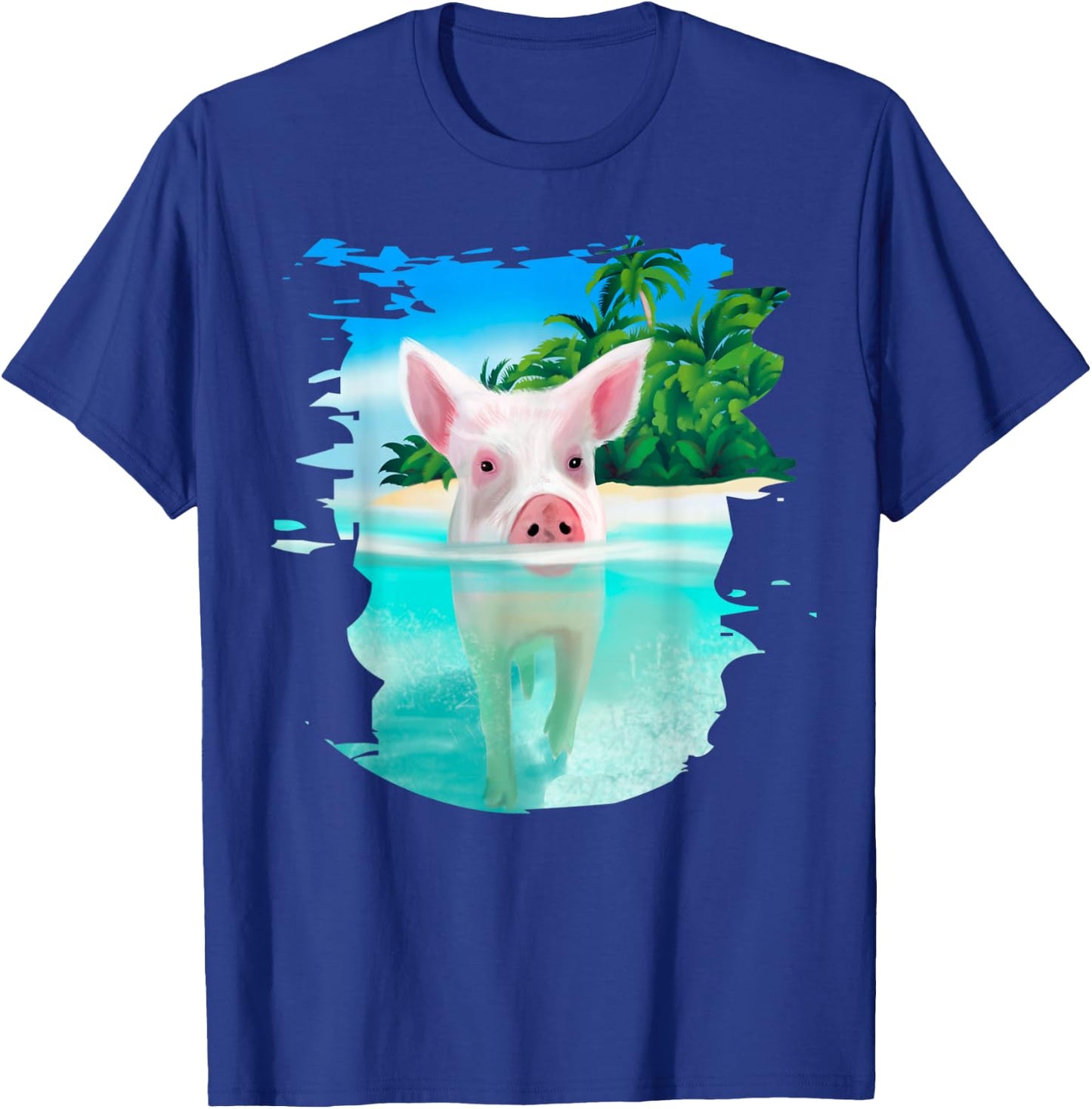 Bahamas Swimming Pigs Pig Swim Beach Holidays Shirt T-Shirt - T-Shirt | Royal