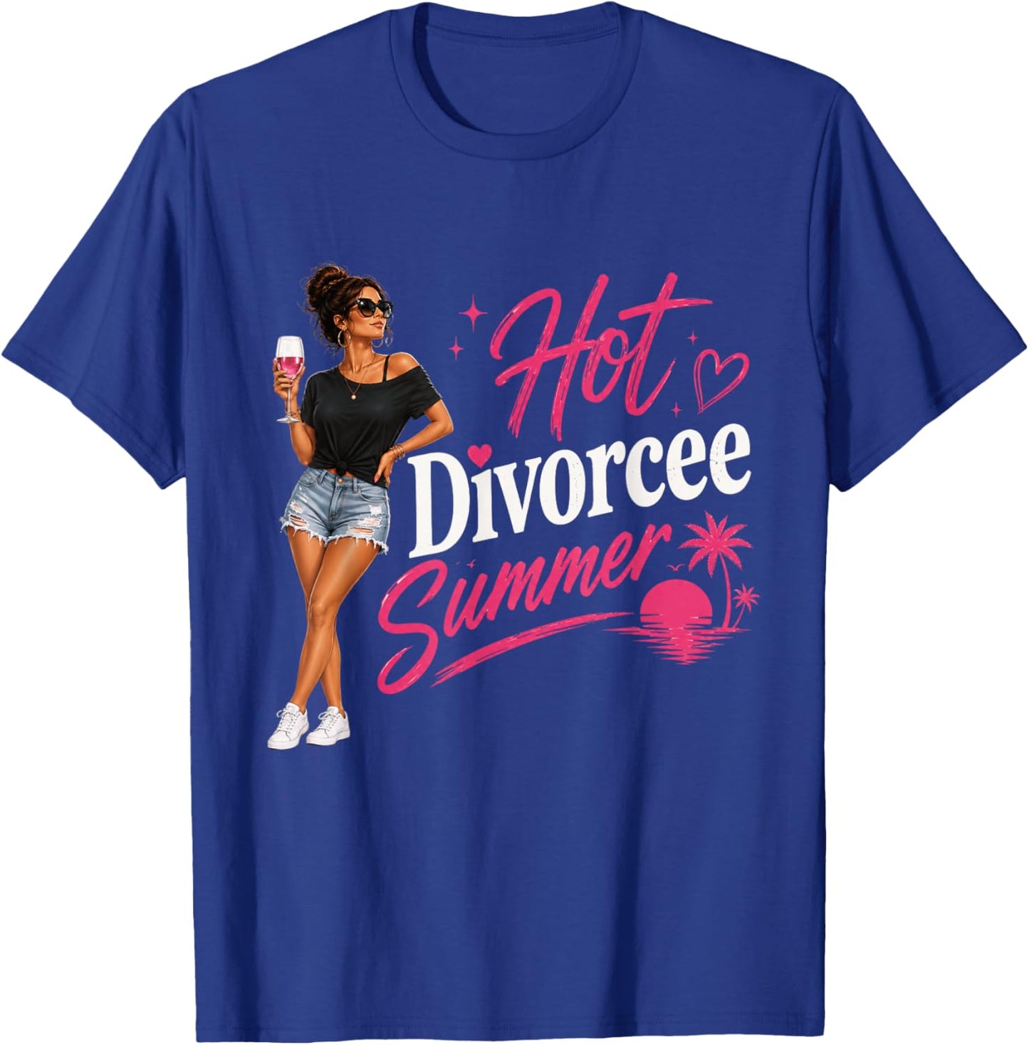Hot Divorcee Summer Funny Divorced Woman Vacation Trip T-Shirt - T-Shirt | Royal