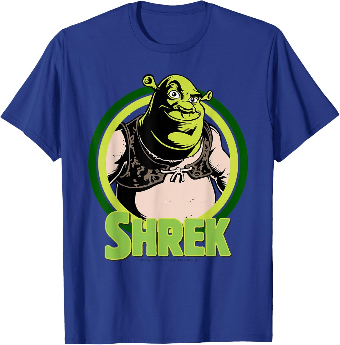 Shrek in Circles Cartoon Portrait Logo T-Shirt - T-Shirt | Royal