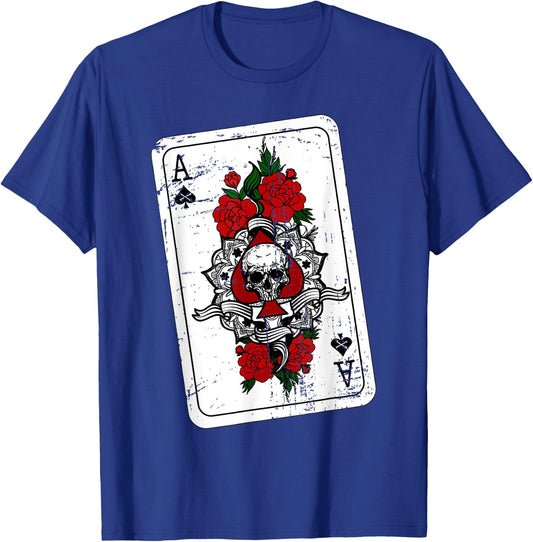Ace of Spades - Skull and Roses T-Shirt - T-Shirt | Royal
