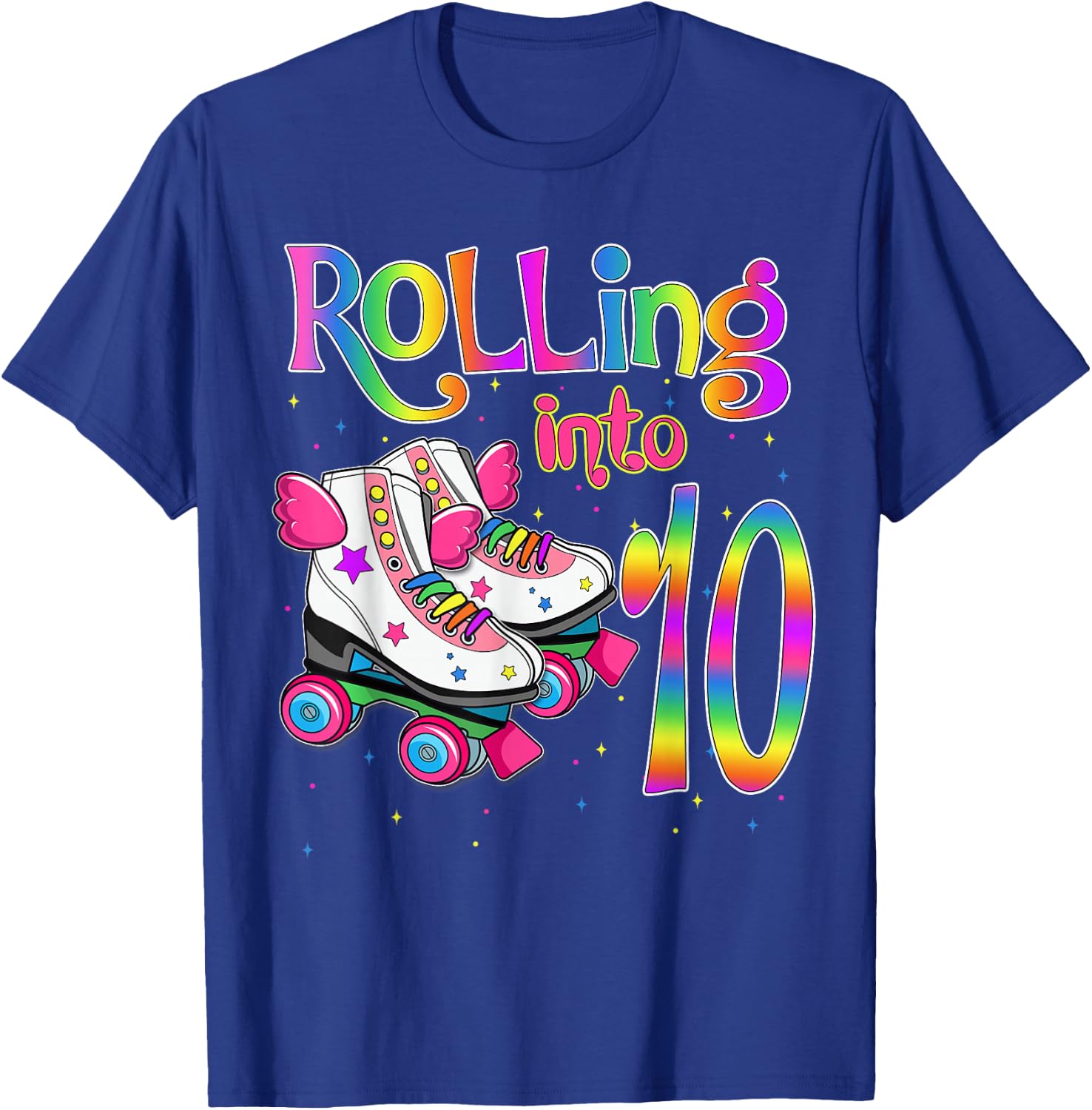 Rolling Into 10 years Lets Roll I'm Turning 10 Roller Skate T-Shirt - T-Shirt | Royal