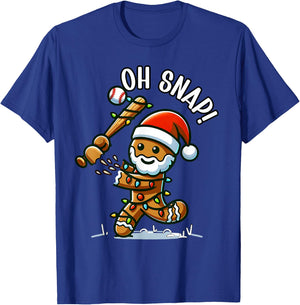 Oh Snap Gingerbreadman Christmas Baseball T-Shirt - T-Shirt | Royal