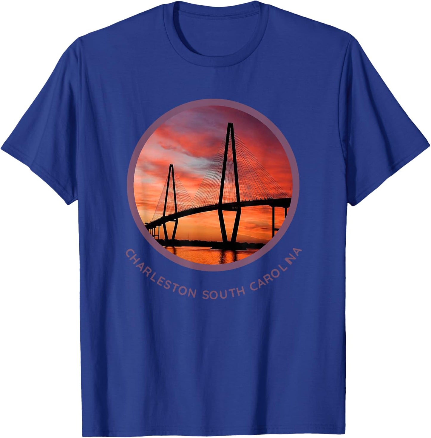 Charleston South Carolina Ravenel Bridge Print S.C. T-Shirt - T-Shirt | Royal
