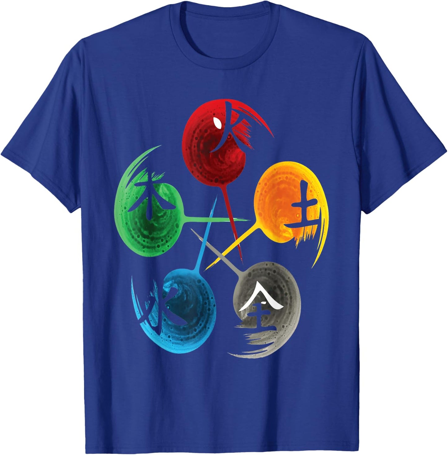 The Five Elements Of Qigong, Tai Chi Design. T-Shirt - T-Shirt | Royal