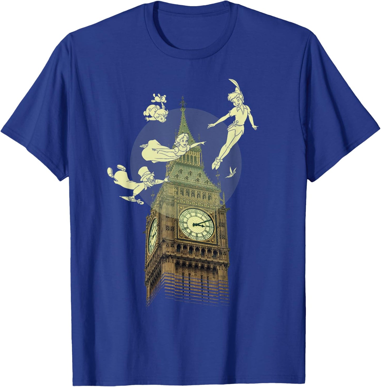 Disney Peter Pan The Darlings Flying by Clock Tower T-Shirt - T-Shirt | Royal