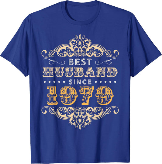 40th Wedding Anniversary Gift 40 yrs Best Husband Since 1979 T-Shirt - T-Shirt | Royal