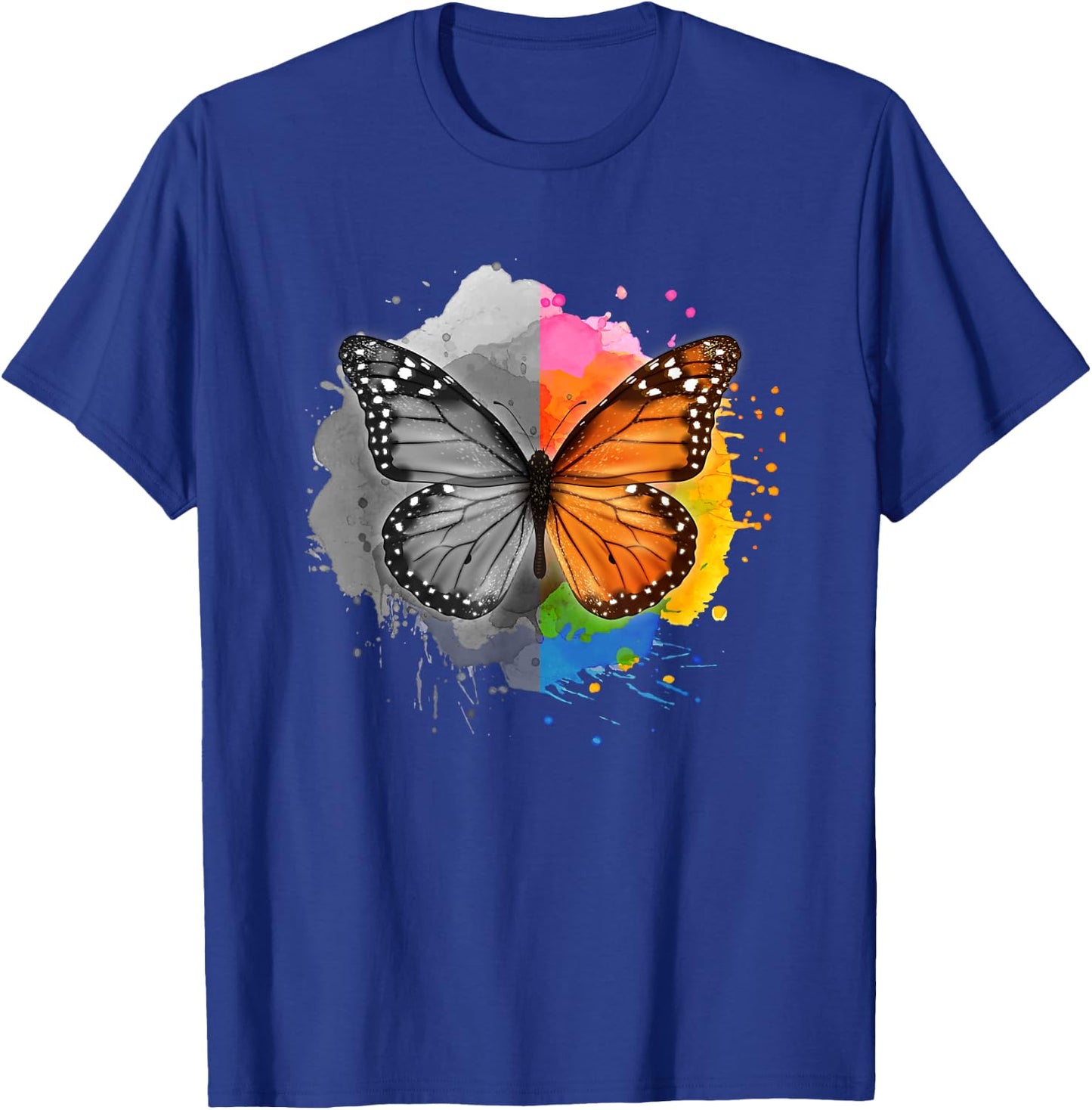 Milkweed Monarch Butterfly Bipolar Disorder Support T-Shirt - T-Shirt | Royal