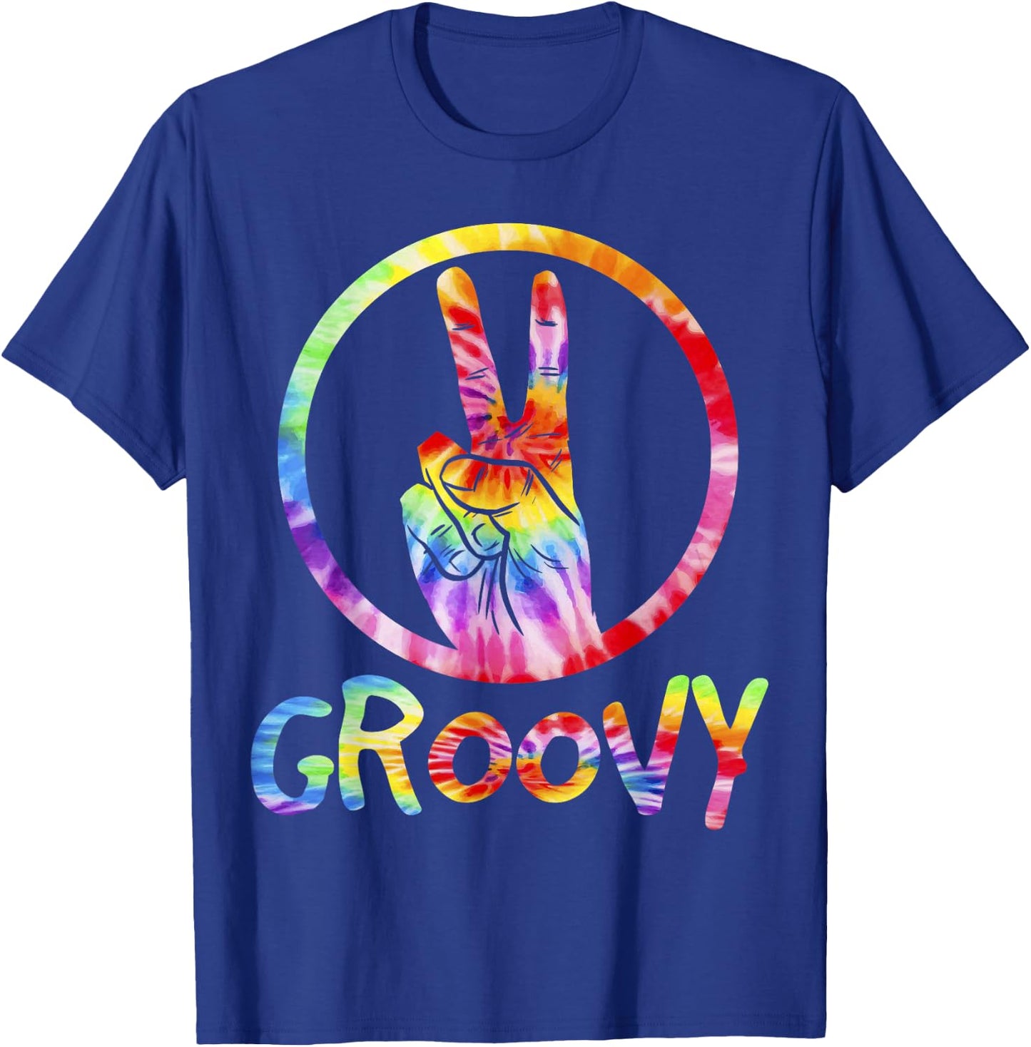 Groovy 70's Tie Dye Shirt, Vintage 70s , Retro 70's Shirt T-Shirt - T-Shirt | Royal