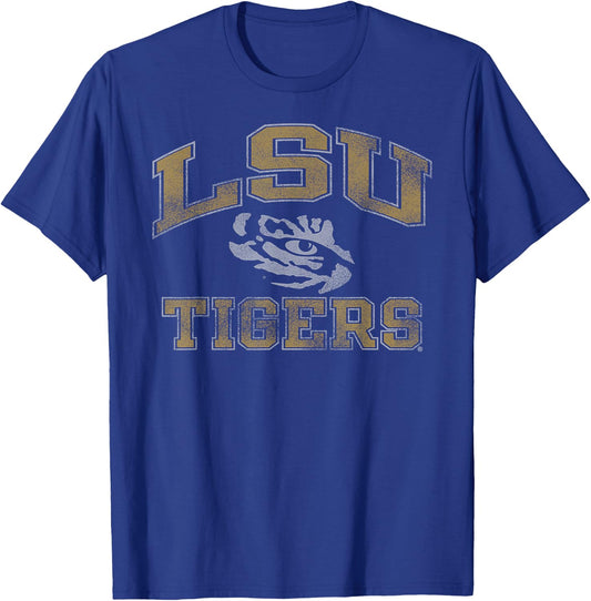 LSU Tigers Vintage Worn Purple Officially Licensed T-Shirt - T-Shirt | Royal