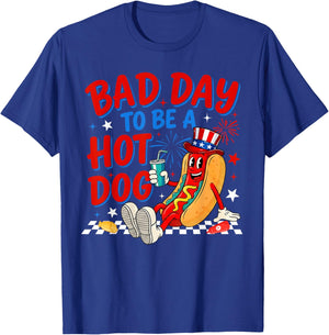 Funny Fourth of July Bad Day to Be A Hot Dog Men Women Kid T-Shirt - T-Shirt | Royal