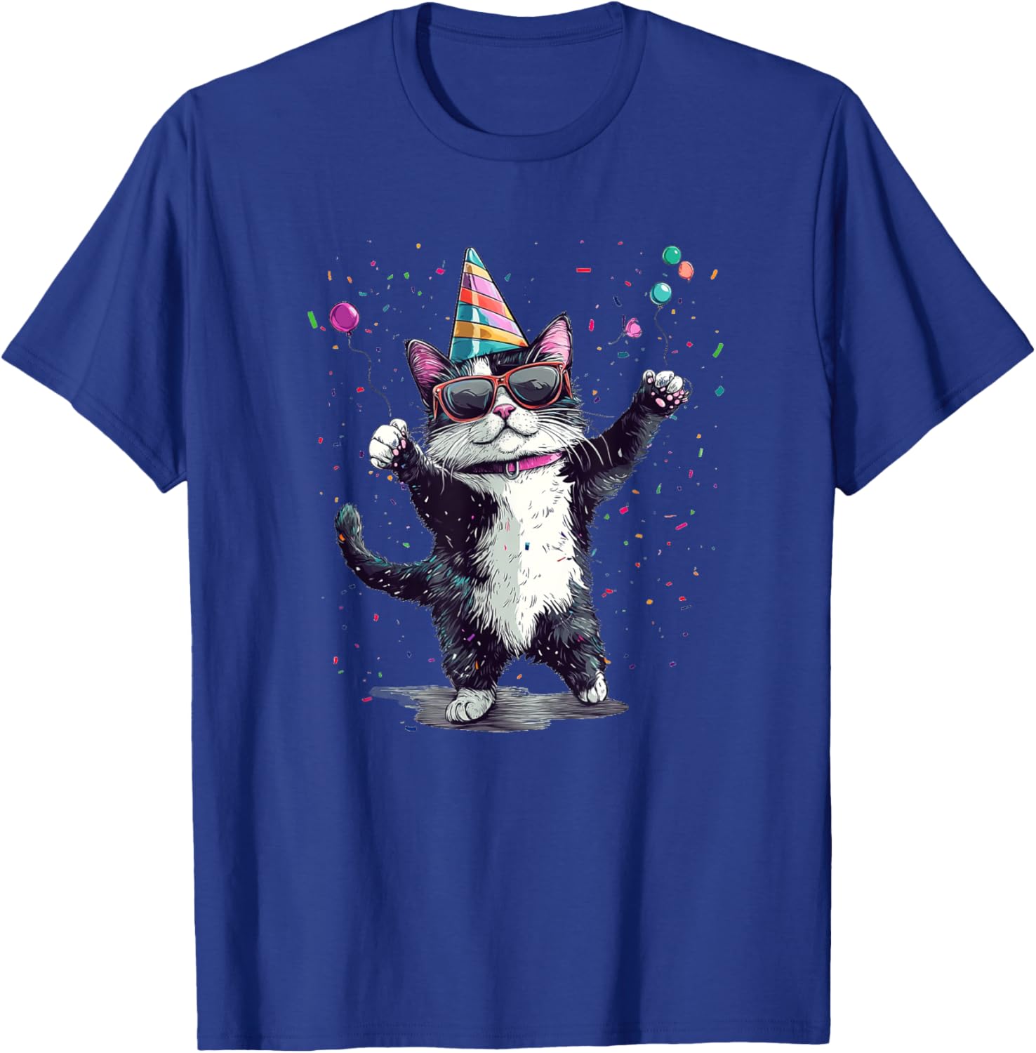 Paws hit the Dance Floor Costume with Party Hat T-Shirt - T-Shirt | Royal