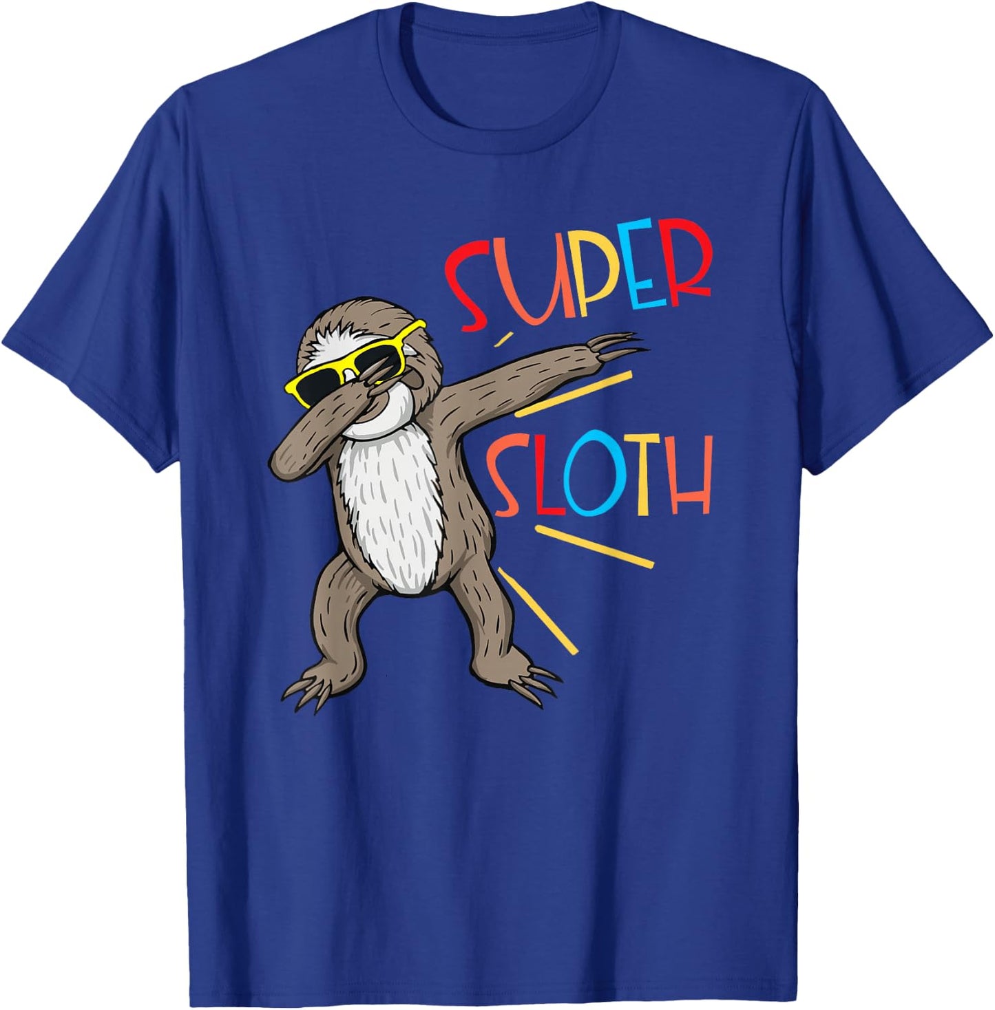 Funny Super Sloth Superhero Dabbing Dance Move Dab For Kids T-Shirt - T-Shirt | Royal
