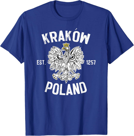 Krakow Poland Polish Eagle Polska T-Shirt - T-Shirt | Royal