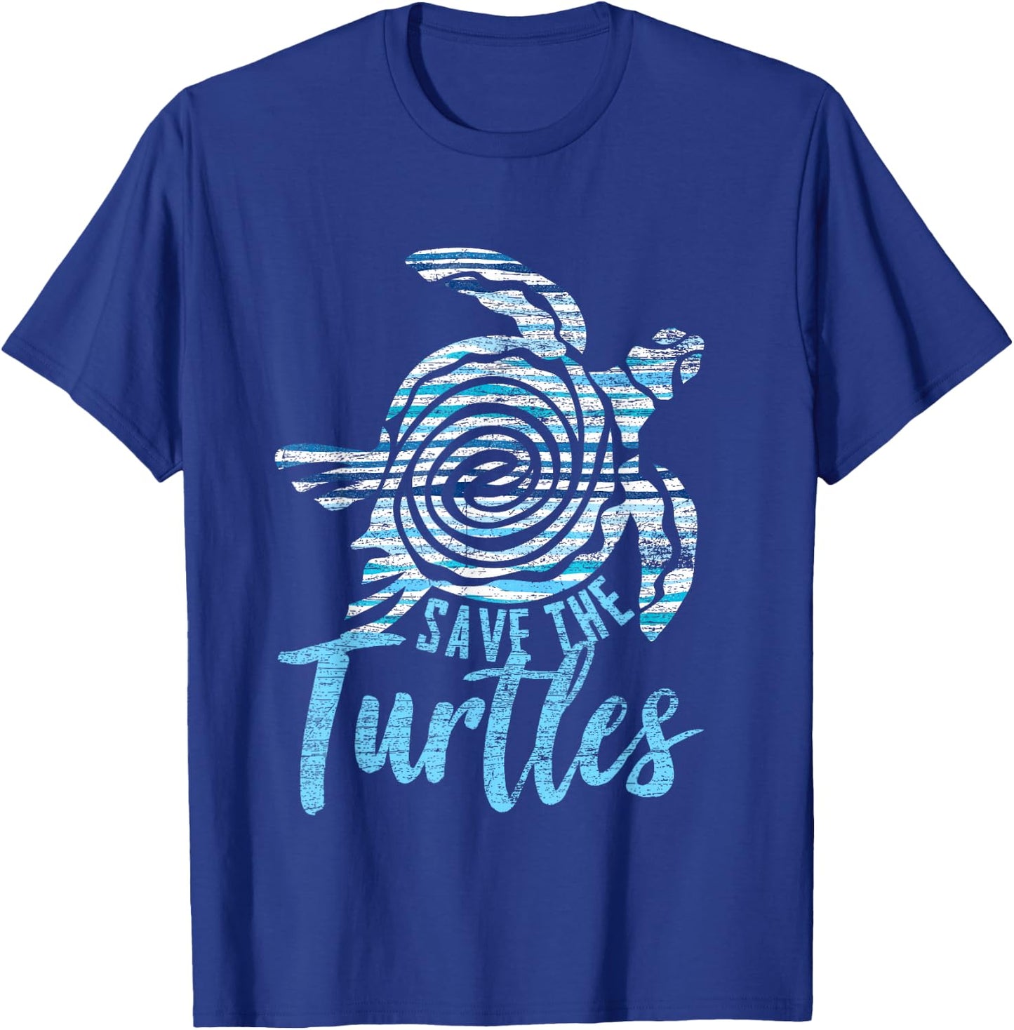 Save The Turtles Vintage Earth Day T-Shirt - T-Shirt | Royal
