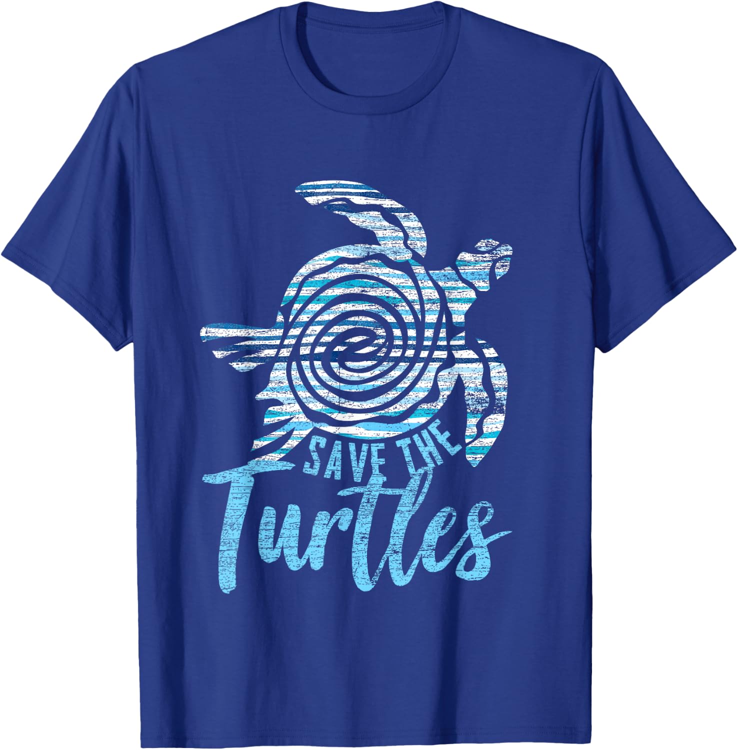 Save The Turtles Vintage Earth Day T-Shirt - T-Shirt | Royal