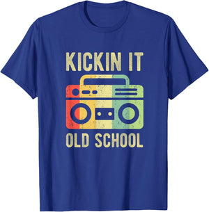 Kickin It Old School 80s 90s Retro Music T-Shirt - T-Shirt | Royal