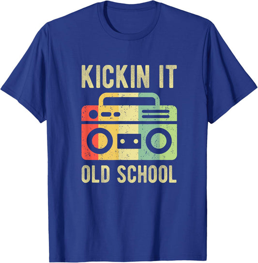 Kickin It Old School 80s 90s Retro Music T-Shirt - T-Shirt | Royal