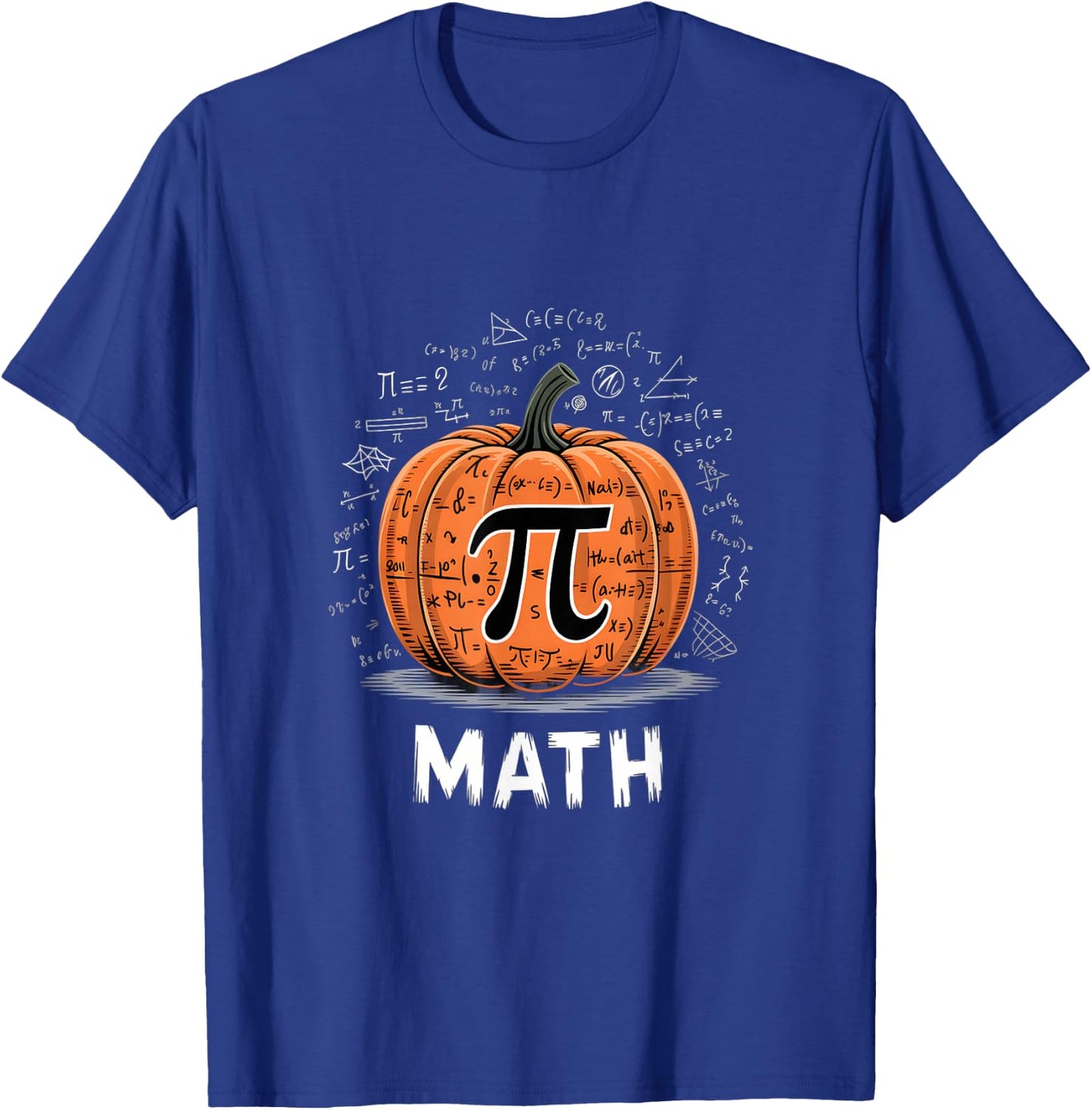 Funny Math Is Scary Pumpkin Pi Mathematics Halloween Pun T-Shirt - T-Shirt | Royal