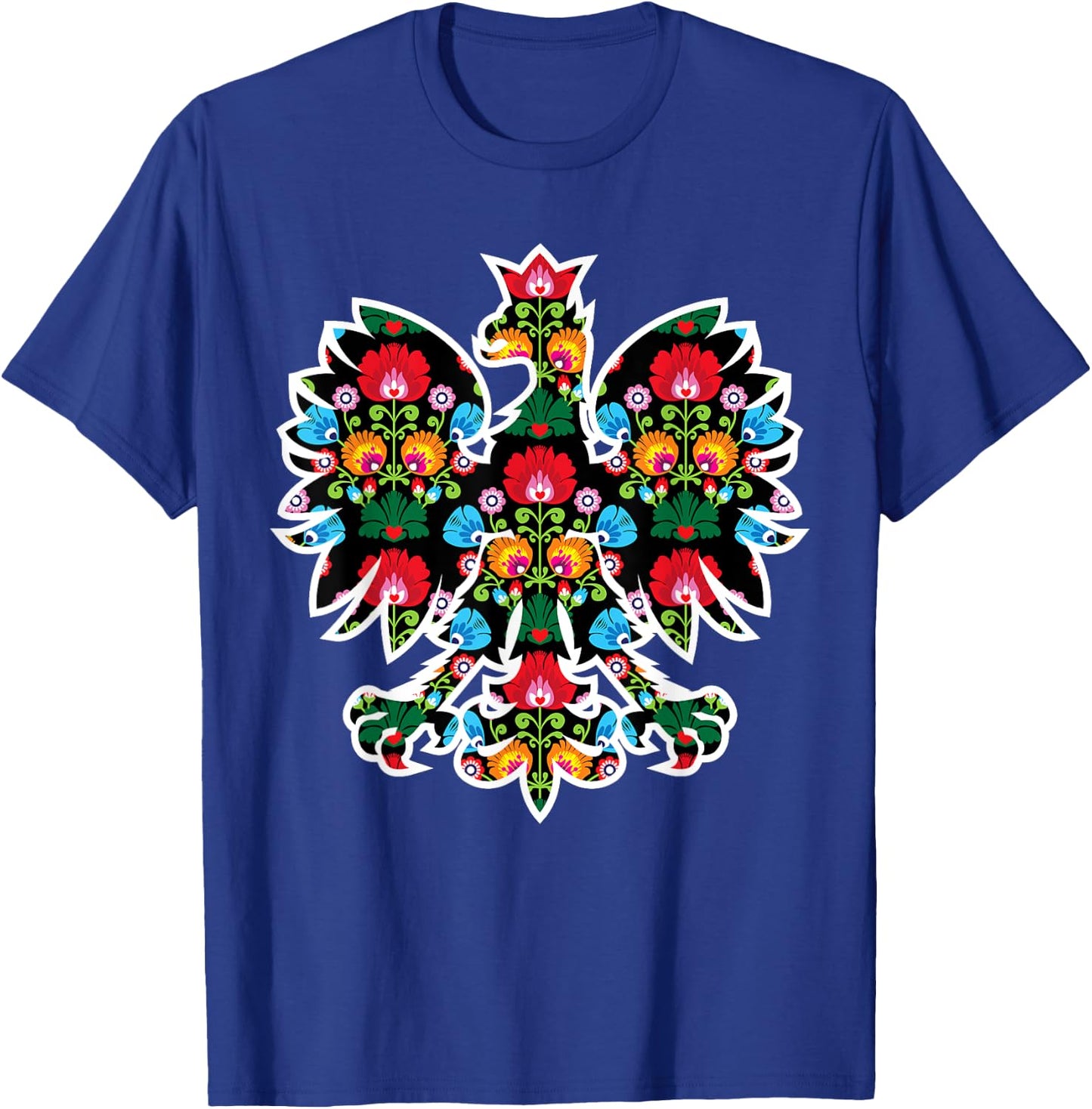 POLISH EAGLE | Poland WYCINANKI Emblem, Polish Folk Art Fest T-Shirt - T-Shirt | Royal