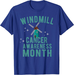 Windmill Cancer Awareness Month Parody Wind Turbines Noise T-Shirt - T-Shirt | Royal