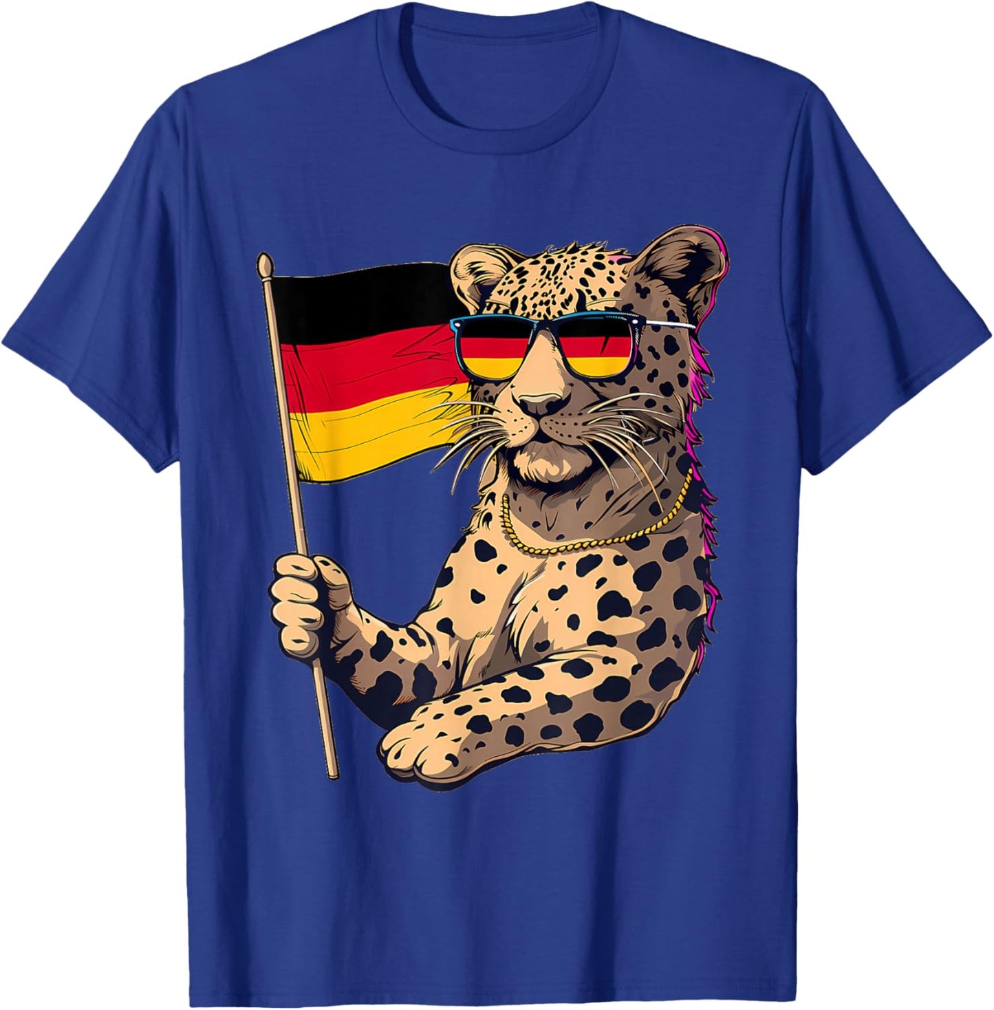 Deutschland Leopard German Pride Germany Flag T-Shirt - T-Shirt | Royal