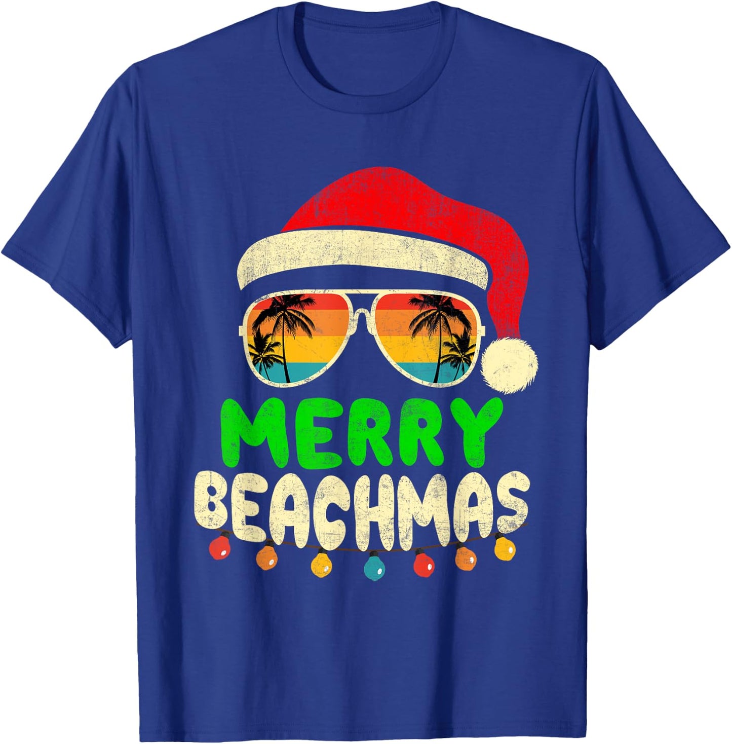 Merry Beachmas Tropical Christmas Hawaii Smile Beach T-Shirt - T-Shirt | Royal