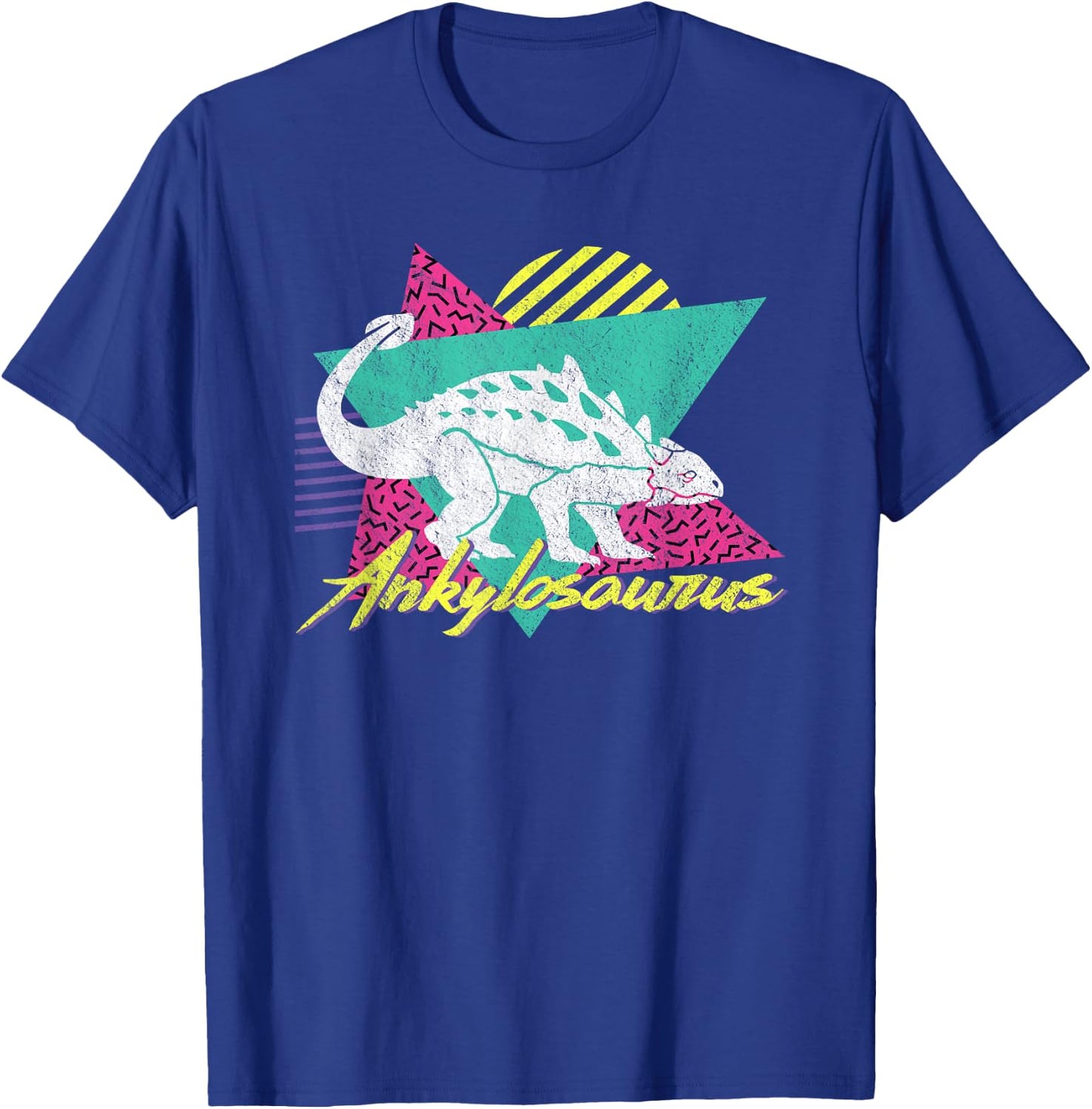Vintage Retro 80s Or 90s Ankylosaurus Dinosaur T-Shirt - T-Shirt | Royal