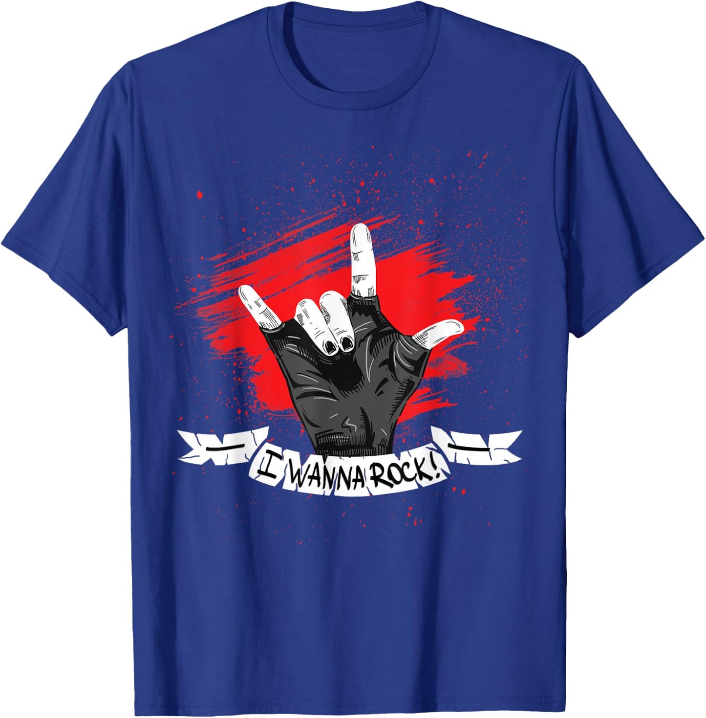 I Wanna Rock - Rock n Roll T Shirts - Hand Horns for Woman. T-Shirt - T-Shirt | Royal