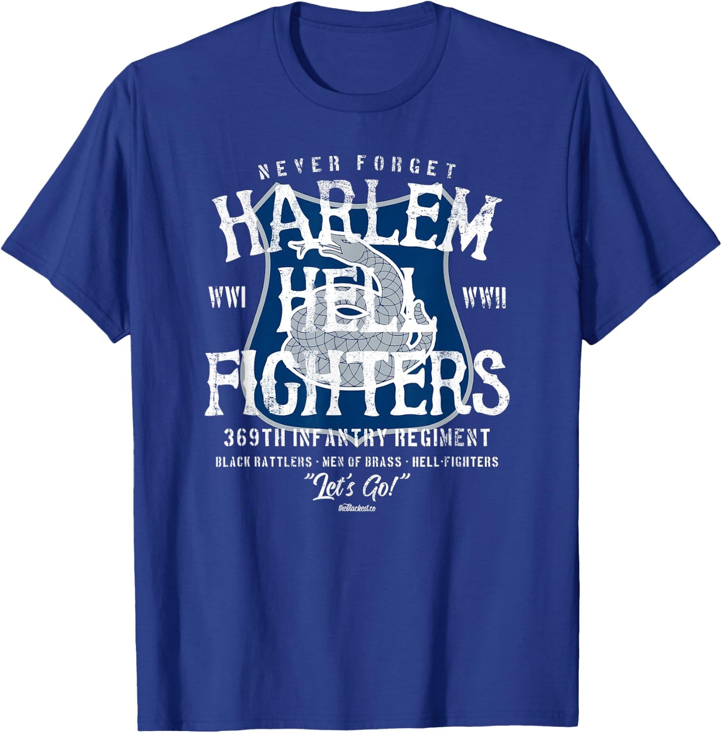 Harlem Hellfighters Vintage Black Military History WWI WWII T-Shirt - T-Shirt | Royal