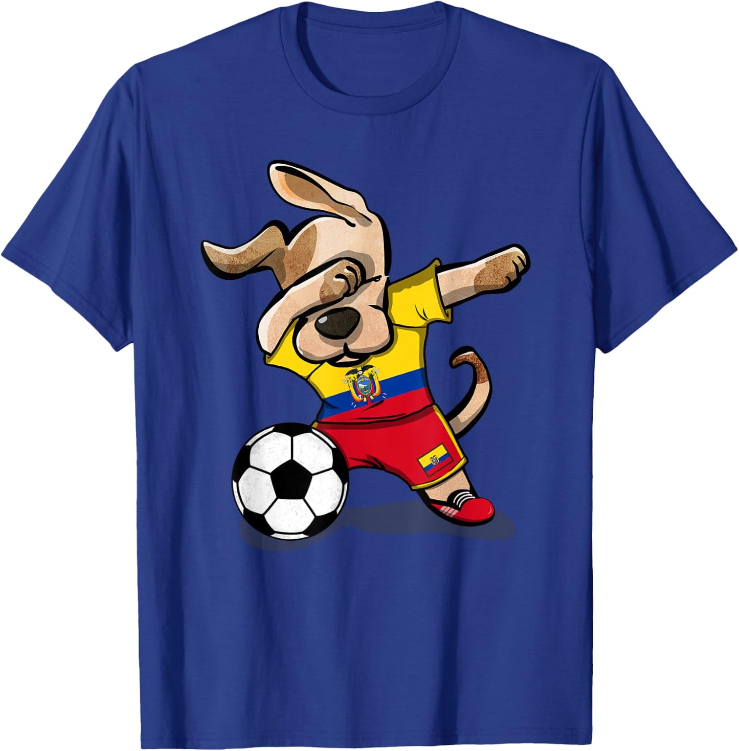 Dabbing Dog Ecuador Soccer Fans Jersey Ecuadorian Football T-Shirt - T-Shirt | Royal