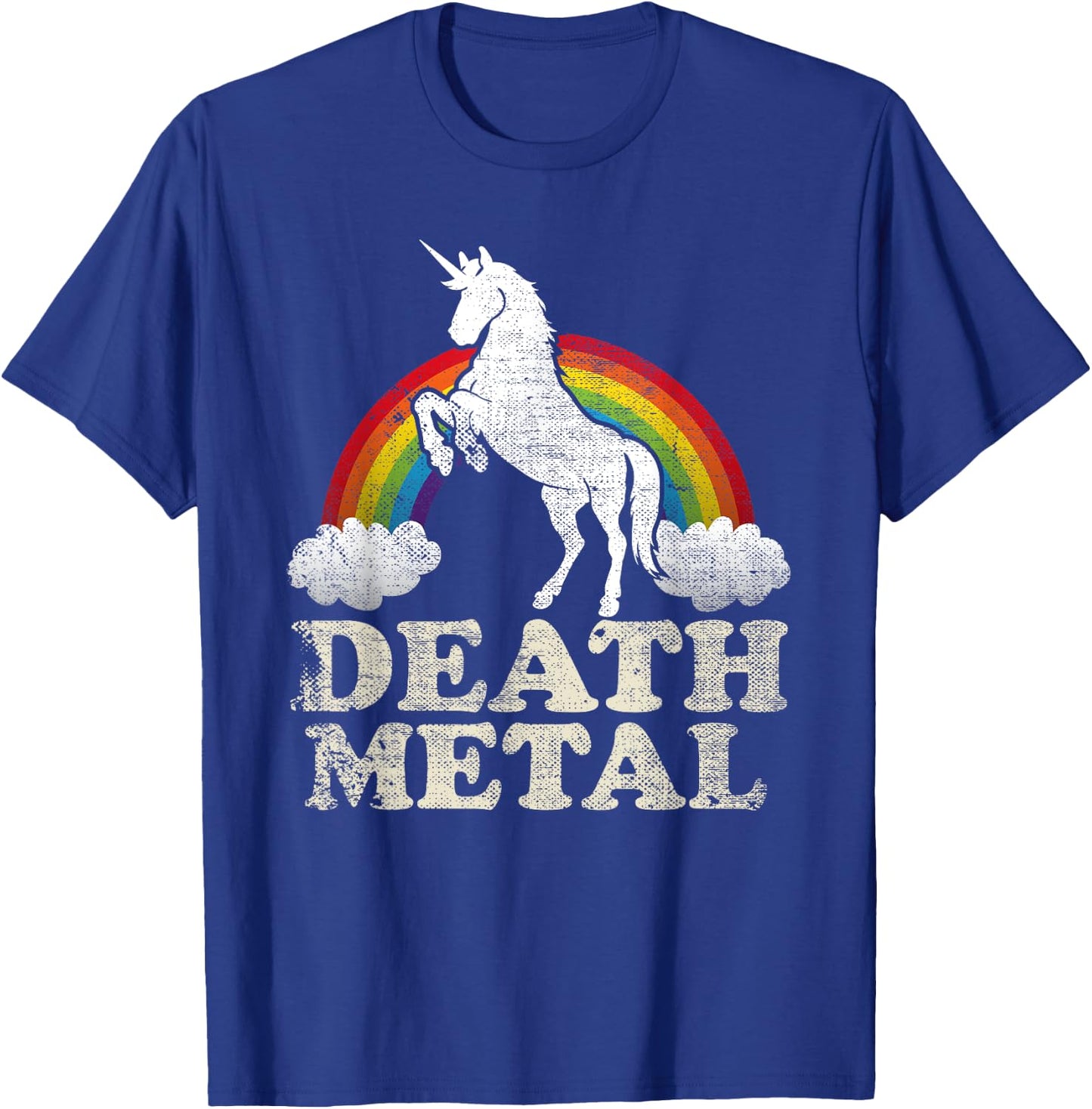 Funny Death Metal Unicorn and rainbow T-Shirt - T-Shirt | Royal